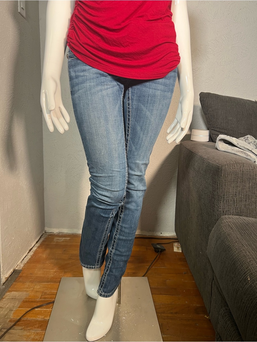 Miss Me Skinny Stretch Jeans in Light Blue Wash